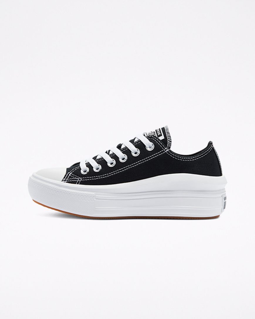 Zapatos Plataforma Converse Chuck Taylor All Star Move Bajas Mujer Negras Blancas | PE 08PWL7